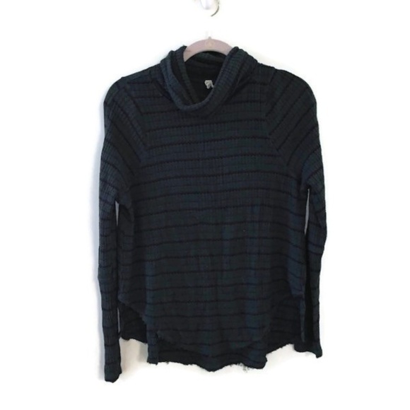 Free People Tops - FREE PEOPLE Striped Drippy Thermal Cowl Neck tee